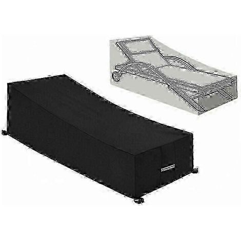 Housse de protection imperméable, coupe-vent et anti-UV pour transat (210 x 75 x 40/80 cm) - Noir - N (1/3)