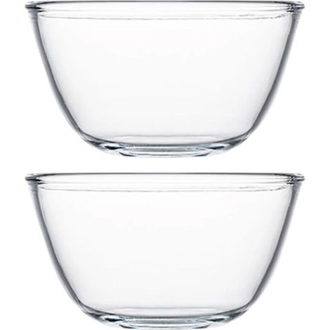 Ensemble de 2 bols mélangeurs en verre transparent Shengji - Capacité de 500 ml