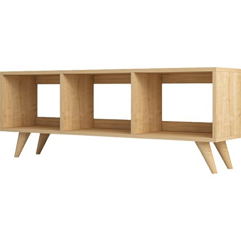 Mobile Porta tv Sizzano, 3 Vani, Peso Supportato 40 kg, Installazione a Terra, 120x30x48h cm Marrone