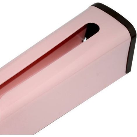 Lot de 2 supports muraux range-sacs poubelle adhésifs, organiseur pratique pour cuisine, rose, 31x10x10 cm
