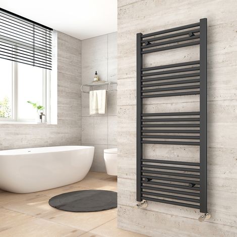 Heilmetz Straight Heated Towel Rail Bathroom Warmer Heating Radiator Anthracite 1200×500mm Suitable for 6m² (1/5)