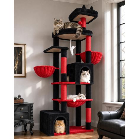 Arbre a Chat Grand Hamac 50CM Plateforme 2 Niches Gros Chats (1/5)