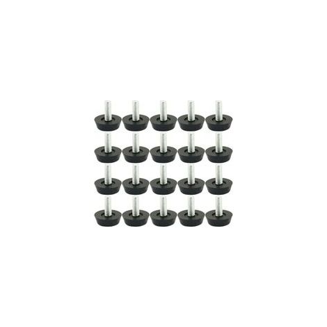 20pcs Pieds de Nivellement Meuble Réglable Pied Réglable Patinn Meuble Jambe Pied de Table Chaise Base Protection Plancher Vis Glisse Métrique M6 (1/4)