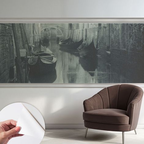 Fotomurale adesivo stickers - murali decorativo - soggiorno moderno - effetto realistico - Vecchio canale 250x104 cm (1/5)