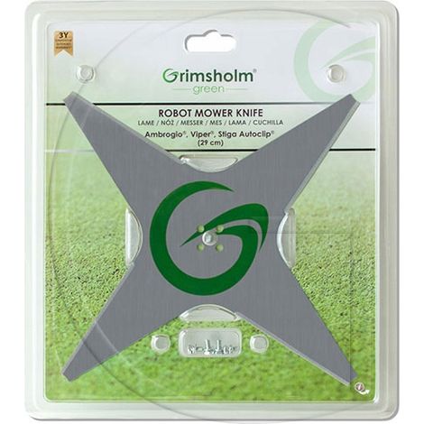 Rasenmäherklinge Grimsholm-green 29 cm Federstahl 4 Zähne