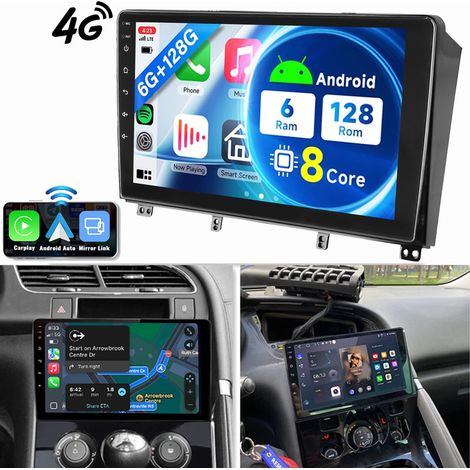 8 cœurs Android 15 Pour Peugeot 3008/5008 2009-2016 Autoradio GPS WIFI Carplay 6+128G