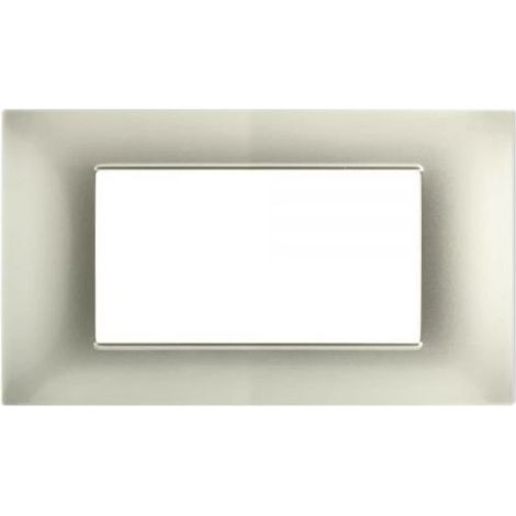 Mapam Placca grigio chiaro 4 posti tecnopolimero compatibile Vimar Plana - GEM-P6004-GC