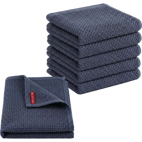 Torchon Cuisine 6PCS 30x30cm Torchon Vaisselle Torchons de Cuisine Coton Vaisselle Torchons Doux et Très Absorbants - Séchage Rapide pour Vaisselle Déversements (1/5)