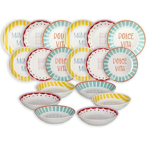Tognana Servizio Tavola 18 Pz Moon Viva L'Italia Porcellana Multicolor (1/5)