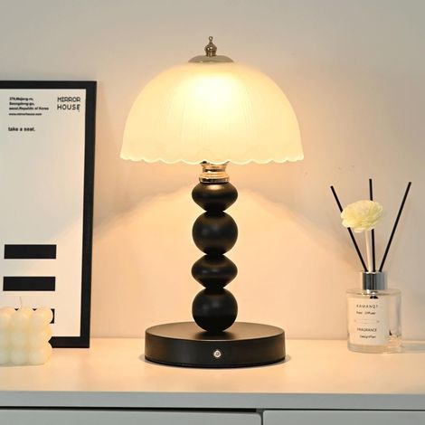 Lampe de Bureau rétro en Forme de Champignon avec variateur Tricolore, Commande Tactile, Prise USB, idéale pour la Chambre à Coucher, la Salle à Manger ou comme veilleuse décorative (1/5)