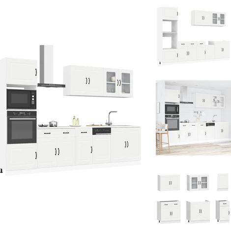 Ensemble d'armoires cuisine 7pcs Kalmar blanc bois d'ingénierie - Ensemble D'armoires De Cuisine - Ensemble D'armoires De Cuisine - Ensemble D'armoires - Armoire De Cuisine (1/5)