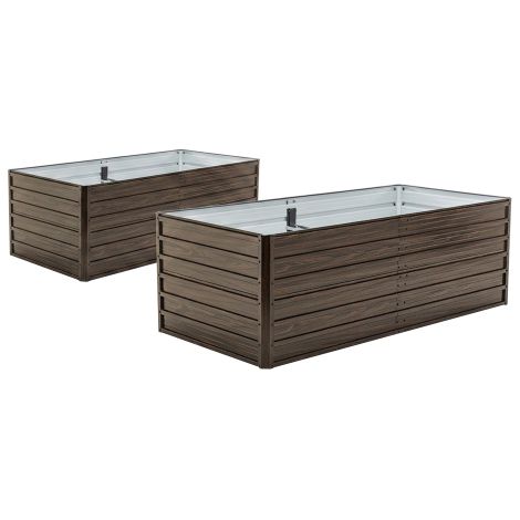 Lit de culture surélevé en métal grand carré potager fond ouvert kit de lit de fleurs en acier robuste résistant aux intempéries et à la rouille pour légumes herbes fleurs patio terrasse jardin motif (1/5)