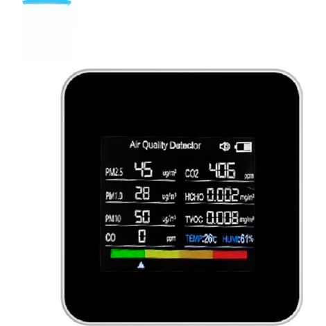 Moniteur intelligent de qualité de l'air Tuya WIFI 14 en 1, détecteur de CO2 d'intérieur, CO2/CO/TVOC/HCHO/PM2.5/PM1.0/PM10/humidité/heure/dat (1/5)
