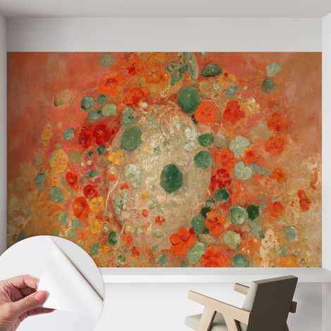 Tapete Selbstklebend - abwaschbar - Tapete mit Motiv - trendige Wanddeko - elegant Fototapete Abstrakte Blumen 152x104 cm (1/5)