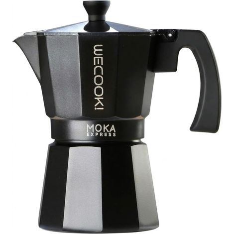 Cafetiere Italienne Moka en Aluminium, 1 Tasse (50 ml), Joint Silicone et Soupape de Securite, Compatible Gaz, Electrique et Vitroceramique Non Compatible Induction (1/5)