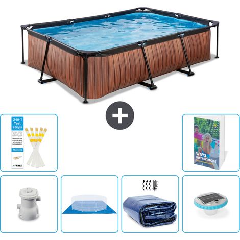 Exit-toys Piscina Exit Rectangular - Efecto madera - 300x200x65 cm - 7-piezas S272 (1/5)