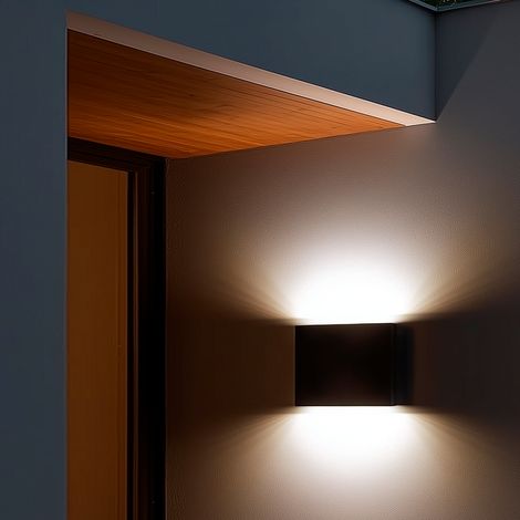 Applique per esterni LED con Illuminazione su Entrambi i Lati, Alluminio, Luming II Nero Selezionabile (Caldo-Naturale) 2700K - 3300K - 4000K ↔11 cm