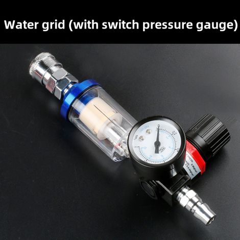 Pneumatische Farbspritzpistole mit Wassersieb  Öl-Wasser-Abscheider und Druckreglerfilter  Schnellanschluss für Handschlaufe  Für professionelles Lackieren und Lackieren in der Werkstatt