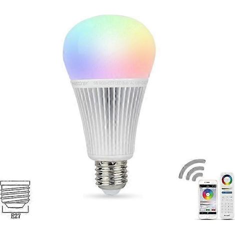 Ampoule LED intelligente E27 9W avec télécommande Wi-Fi, couleurs RGB+CCT réglables, plage de tension 100-240V pour solutions d'éclairage domestique (1/4)