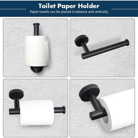 5-in-1-Set: Toilettenpapierhalter, Haken, Handtuchhalter, Taschentuchspender, Badezimmer-Set (1/4)