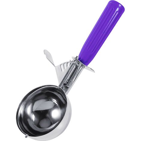 Cuillère à glace et fruits en inox pratique, manche plastique, ustensile de cuisine, diamètre 4,2 cm, cuillère à dessert robuste (1/5)