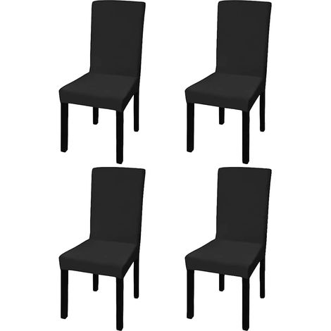 vidaXL Fodera Elastica per Sedie 4 pz Nero