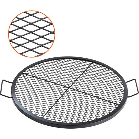 Grille de Cuisson 76 cm de Diamètre Grille de Barbecue Ronde en Acier Capacité de Charge de 20 kg Matériel Ustensile avec Marque en X pour Foyer Braséro BBQ Grillade Pique-Nique Camping Jardin (1/5)