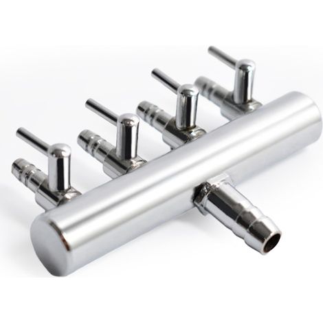 Distributeur d'air - 4 Voies - Acier Inoxydable - Régulateur de Flux - Entrée 8 mm Sortie 4 mm - Aquarium (1/5)