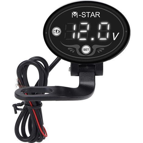 Voltmètres de Voiture Étanche avec Affichage à LED, Mini Voltmètre à LED, Moto DC 12V Numérique Voltmètre Jauge Affichage LED Tension Meter pour Moto Voiture Batterie Tension Moniteu (1/5)