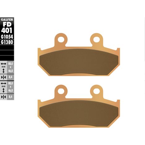 Plaquettes de frein Galfer KH412 en métal fritté (or) pour scooter
