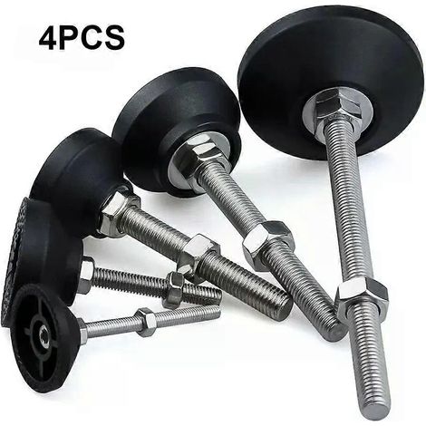 Quatre pieds de tour réglables, diamètre 40 mm, pieds de niveau réglables filetés, base pivotante, pieds articulés, M5/M6/M8/M10/M12