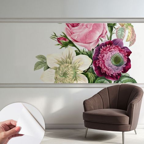 Carta da parati autoadesiva - fotomurale - decorazione parete - stile elegante - decorazione casa - Mazzo di fiori 250x104 cm (1/5)
