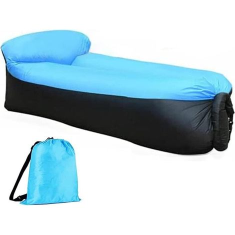 Ineasicer Gonflable Air Sofa Gonflable Imperméable avec Le Paquet Portatif pour Voyager, Camping, Randonnée, Piscine et Parties de Plage (Bleu) (1/4)