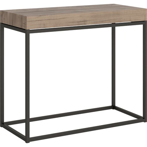 Consolle allungabile 90x40/300 cm Nordica Premium Quercia Natura telaio Antracite (1/5)