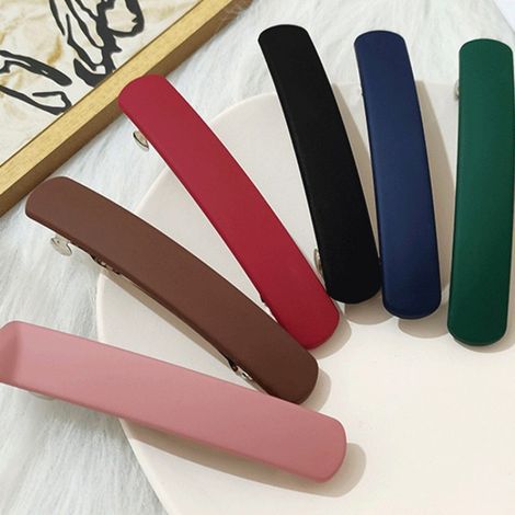 Lot de 6 pinces à cheveux mates pour femmes et filles - Barrettes colorées avec fermoir français élégant, sans abîmer les cheveux. Maintien sûr, douces pour les cheveux et le cuir chevelu. Motif écail (1/5)