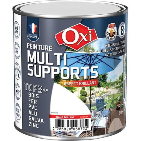 Pintura Top 3 Madera Hierro PVC 500ml Blanco Brillante Ral9010 - Oxi