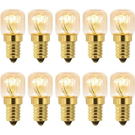 Lot de 10 Ampoule à Sel E14 T22 - Blanc Chaud 2700K - 80LM - AC 230V - Ampoule Four Haute Température 300° (1/4)