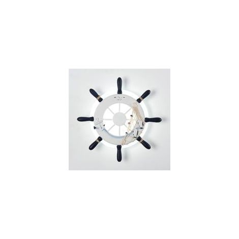 Nautique Marine Gouvernail Plafonnier Applique Pirate Marin Marine Navire Ajuster Navire De Guerre Volant Vitesse Lampe LED Filet De Pêche Corde De Chanvre Décor Pour Enfant Restaurant Ferme Hôt (1/5)