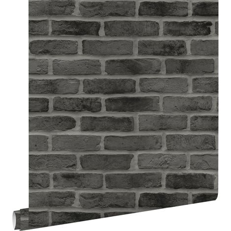 papier peint brique noir - ESTAhome (1/5)