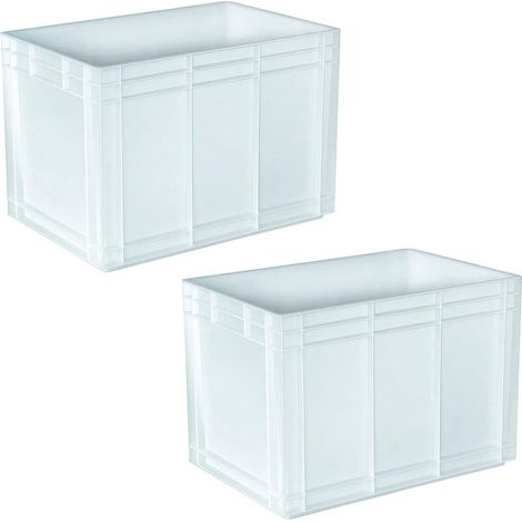 BRB Lot de 2 bacs à fermentation - 600 x 400 x 420 mm - 80 l - Blanc - Qualité alimentaire