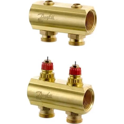Danfoss Distributore FBH FHF-2 2 circuiti, senza indicatore di flusso, 088U0502