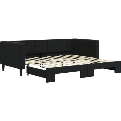 Maison Exclusive - Lit de jour avec lit gigogne noir 90x190 cm velours