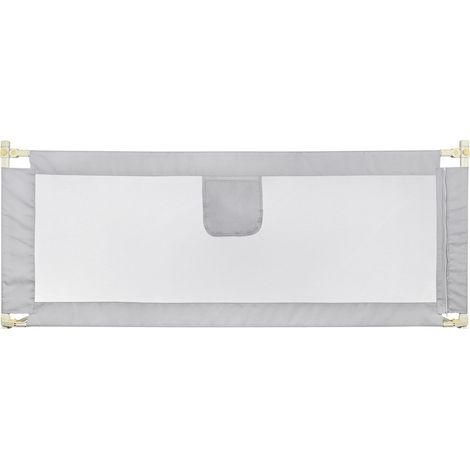 Barrera Seguridad Niños Cama 1.5M Barandilla Cama, Protección Anticaidas, Valla De Seguridad Ajustable En Altura Gris