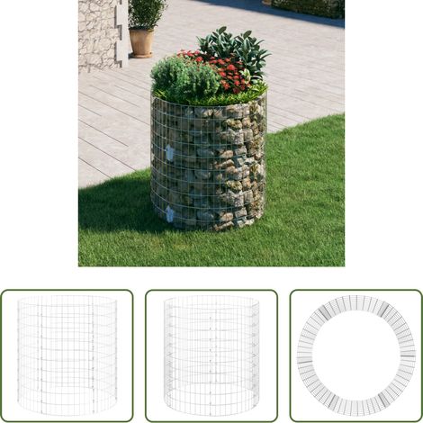 Bordure jardin - Poteau à gabion circulaire Acier galvanisé Ø100x100 cm (1/5)
