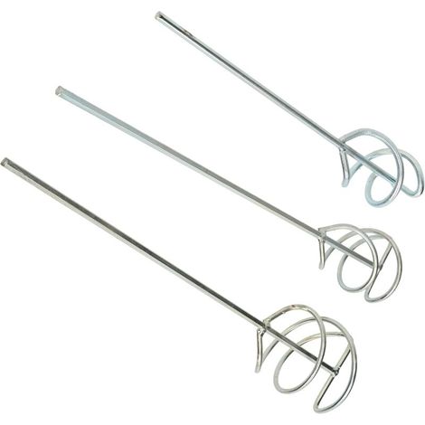 Lot de 3 agitateurs de mortier 55 mm, 80 mm, 100 mm pour mortier et colle, agitateur en acier galvanisé (1/5)