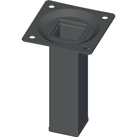 Möbelfuß schwarz RAL 9005 25x25mm H.300mm Platte ALFER ALUMINIUM (1/3)