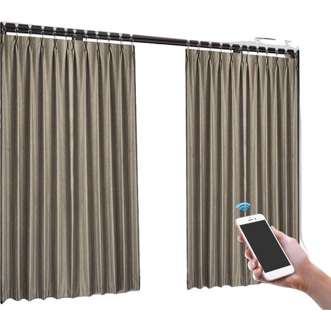 Asta per tende motorizzata, lunghezza regolabile da 2,16 a 4,2 m, potenza 18 W, compatibile con telecomando, materiale resistente alla ruggine, integrazione con la domotica. (1/5)