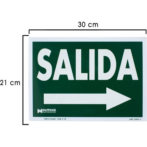 WOLFPACK LINEA PROFESIONAL - Affiche / Panneau Fluorescent Exit Right 21x30 cm.