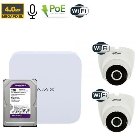 Ajax Kit Wi-Fi videosorveglianza NVR 8 Canali + Dahua telecamera 4Mp WI-Fi + HDD 2Tb - 70938 NR.02 Telecamere