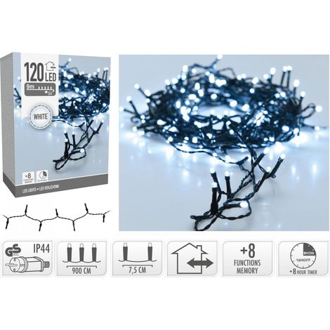 Ghirlanda luminosa 120 LED bianche uso esterno 12m (1/2)